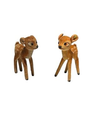 Vintage Steiff Disney Bambi Fawn both have the button 1950-60’s
